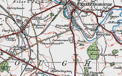 Old map of Forest Moor in 1925