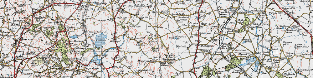 Old map of Forhill in 1921