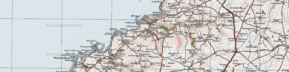 Old map of Forrabury in 1919