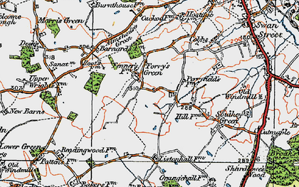 Old map of Forrey Green in 1921