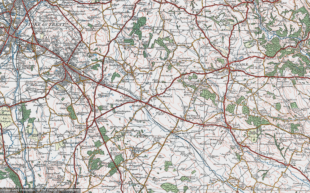 Old Map of Forsbrook, 1921 in 1921
