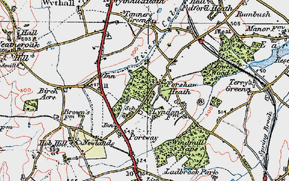 Old map of Forshaw Heath in 1919