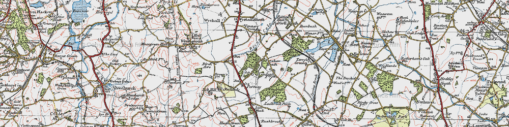 Old map of Forshaw Heath in 1919