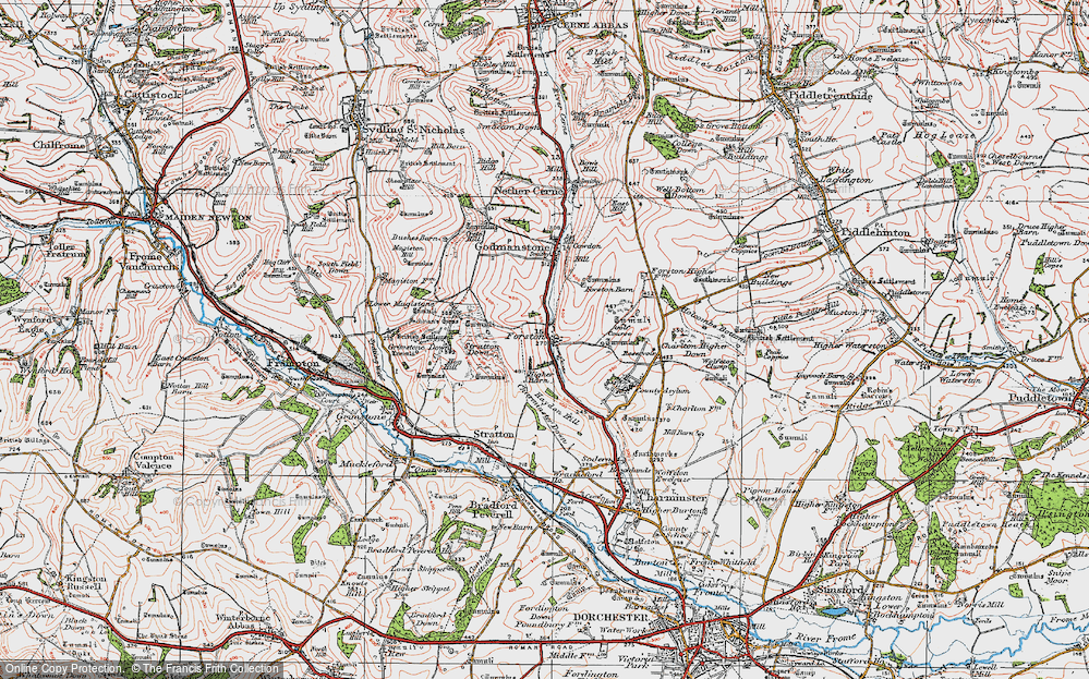 Old Map of Forston, 1919 in 1919