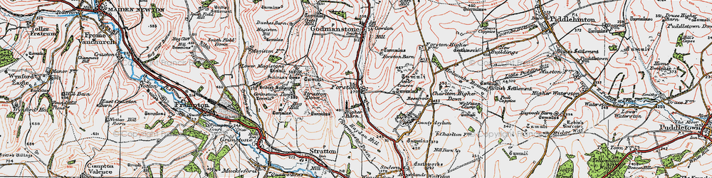 Old map of Forston in 1919
