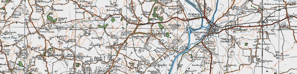 Old map of Forthampton in 1919