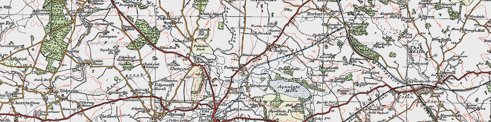 Old map of Forton in 1921