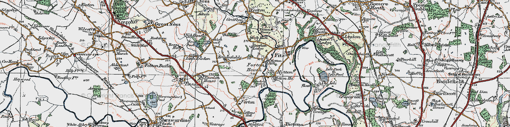Old map of Forton Heath in 1921