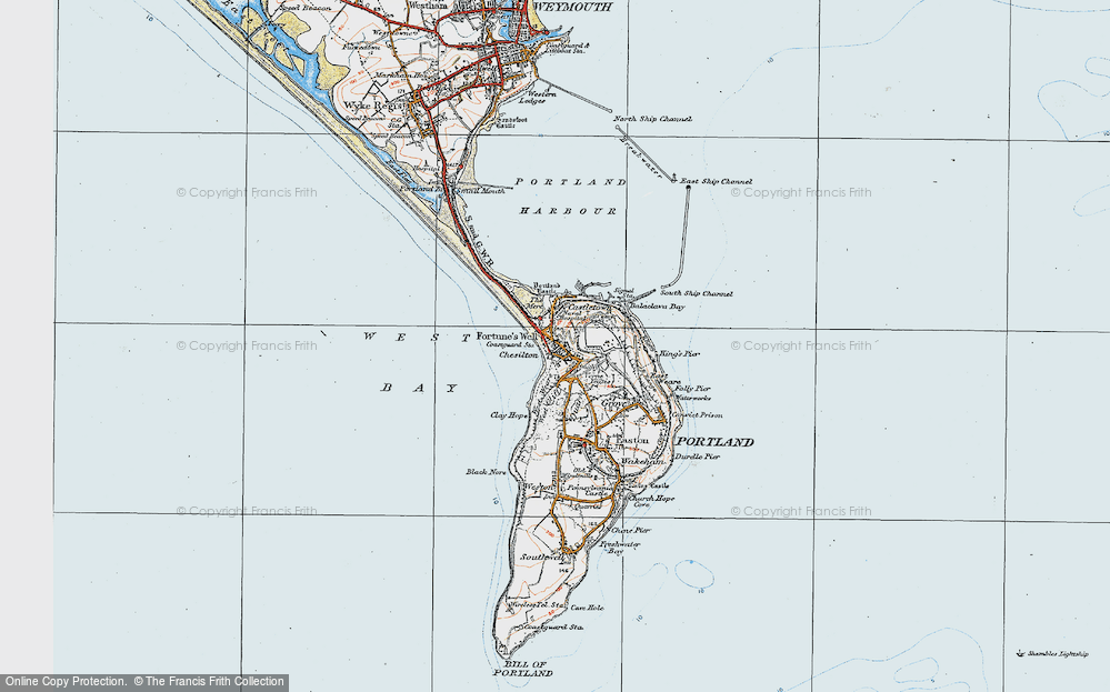 Old Map of Fortuneswell, 1919 in 1919