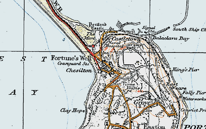 Old map of Fortuneswell in 1919