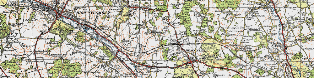 Old map of Forty Green in 1920