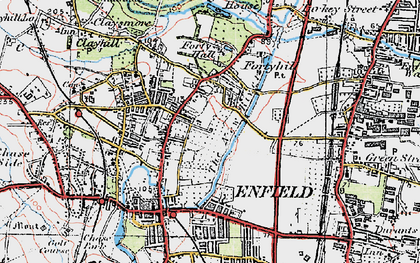 Old map of Forty Hill in 1920