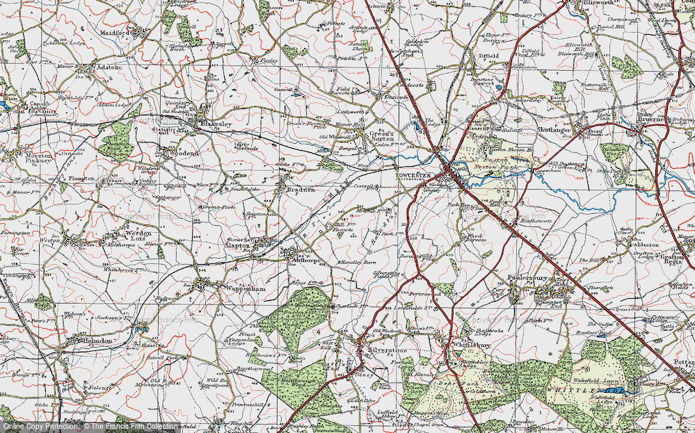 Old Map of Foscote, 1919 in 1919