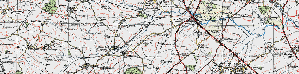 Old map of Foscote in 1919