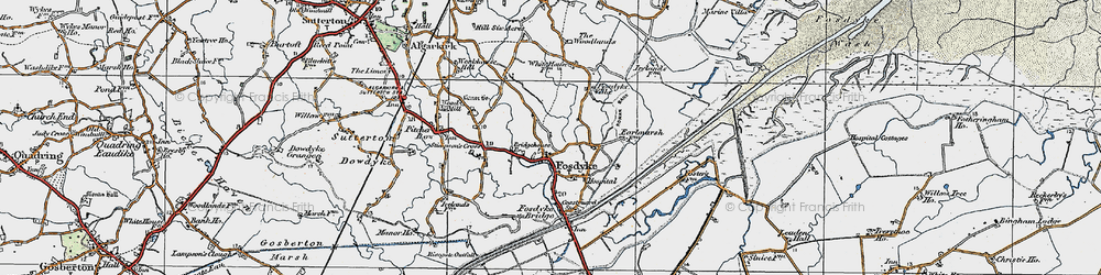 Old map of Fosdyke in 1922