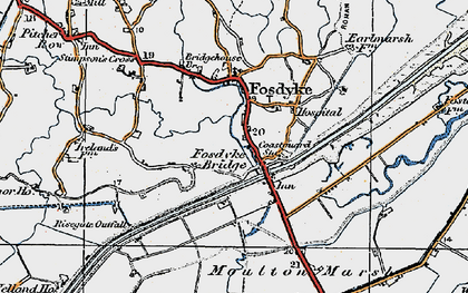 Old map of Moulton Marsh in 1922