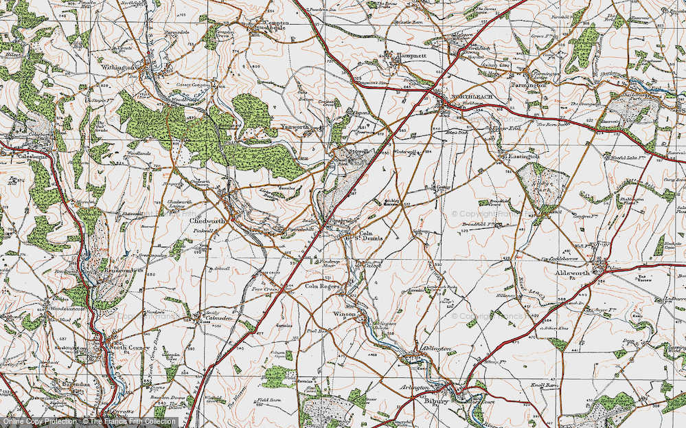 Old Map of Fossebridge, 1919 in 1919