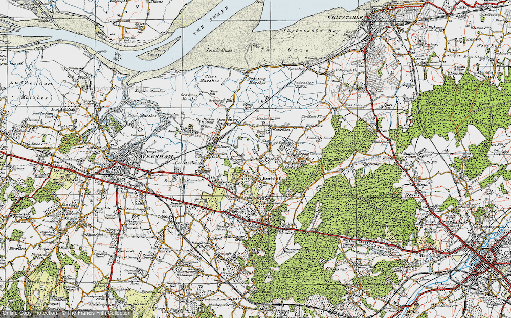 Old Map of Fostall, 1921 in 1921