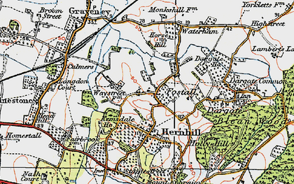 Old map of Fostall in 1921