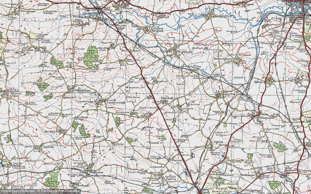 Old Map of Foster's Booth, 1919 in 1919