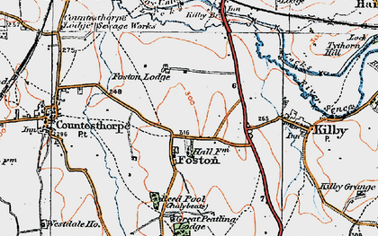 Old map of Foston in 1921