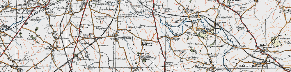 Old map of Foston in 1921