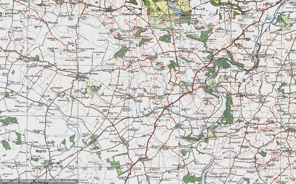 Old Map of Foston, 1924 in 1924