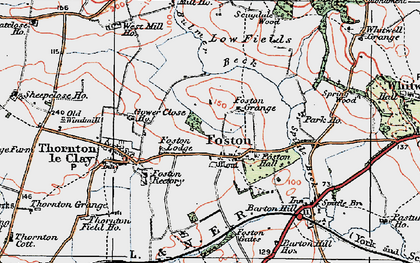Old map of Foston in 1924