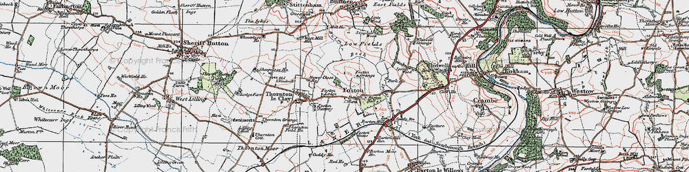 Old map of Foston in 1924