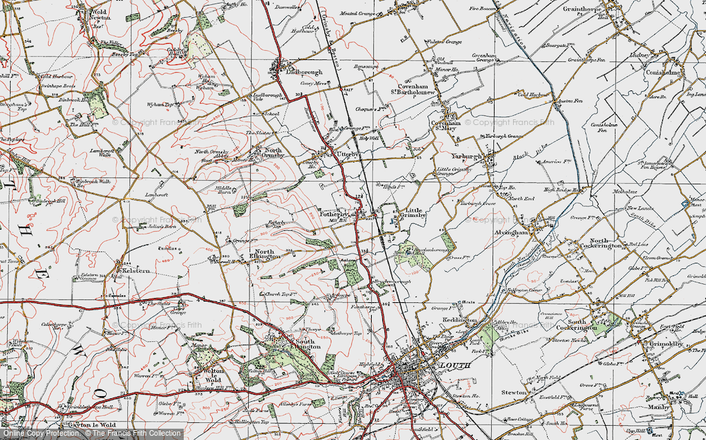 Old Map of Fotherby, 1923 in 1923