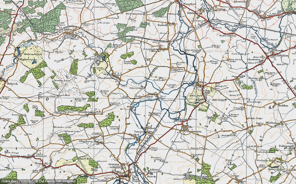 Old Map of Fotheringhay, 1920 in 1920