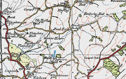 Old map of Brook End in 1921