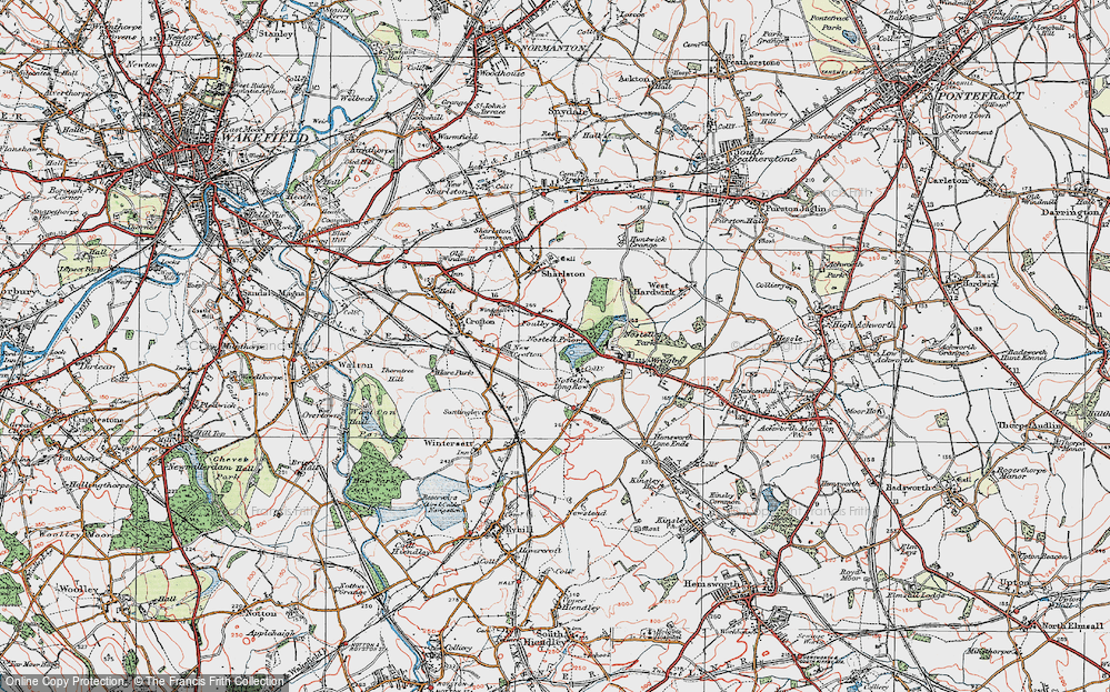 Old Map of Foulby, 1925 in 1925
