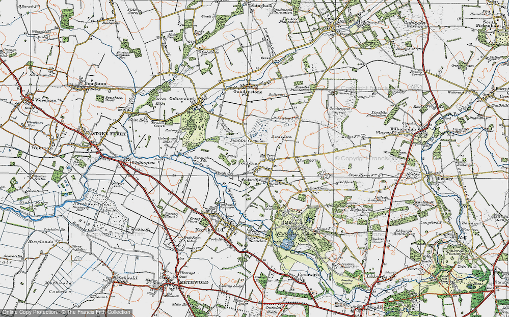 Old Map of Foulden, 1921 in 1921