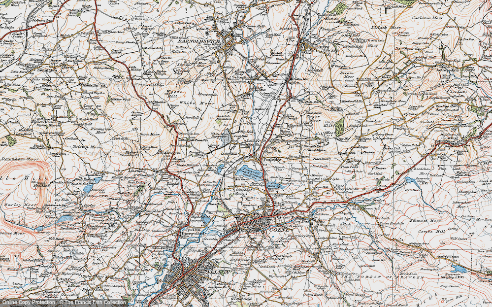 Old Map of Historic Map covering Bent Laithe in 1924