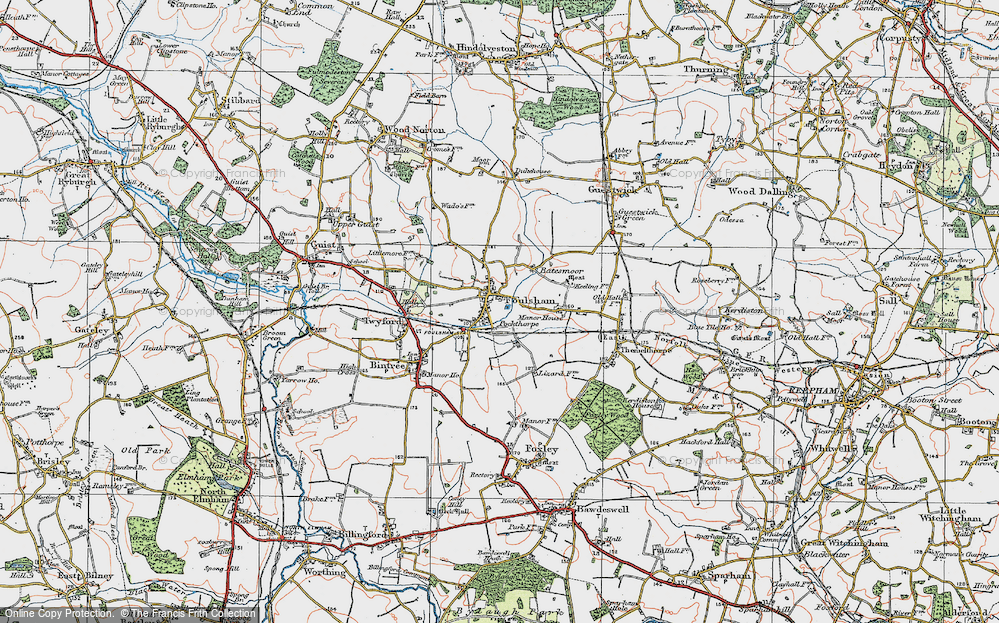 Old Map of Foulsham, 1921 in 1921