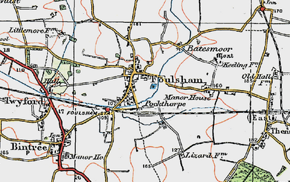 Old map of Foulsham in 1921