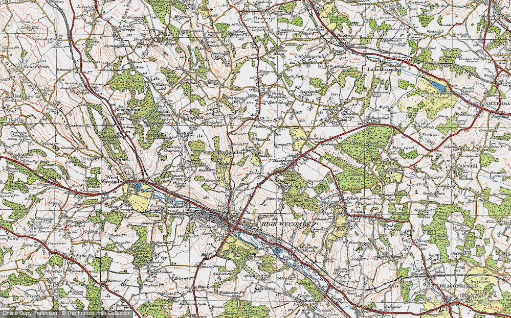 Old Map of Four Ashes, 1919 in 1919