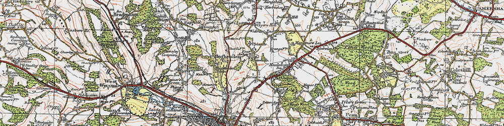 Old map of Four Ashes in 1919
