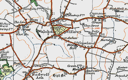 Old map of Four Ashes in 1920