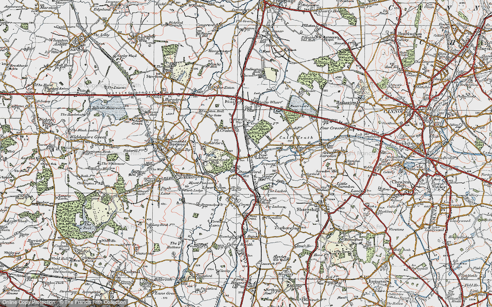 Old Map of Four Ashes, 1921 in 1921