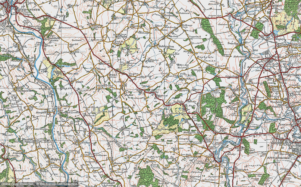 Old Map of Four Ashes, 1921 in 1921