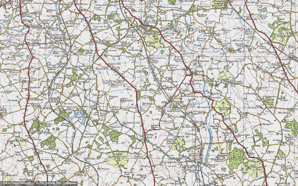 Old Map of Four Ashes, 1921 in 1921