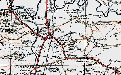 Old map of Four Crosses in 1921