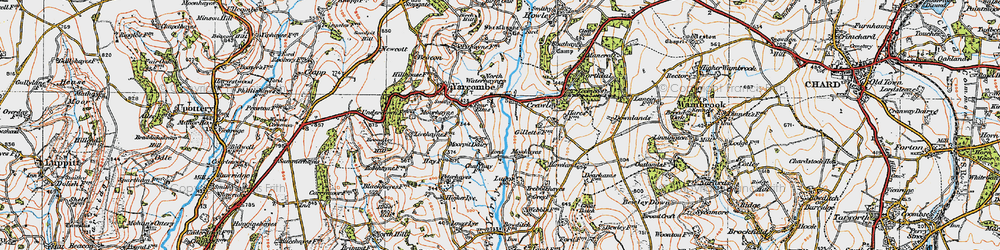 Old map of Four Elms in 1919