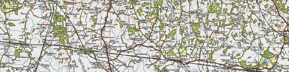 Old map of Four Elms in 1920