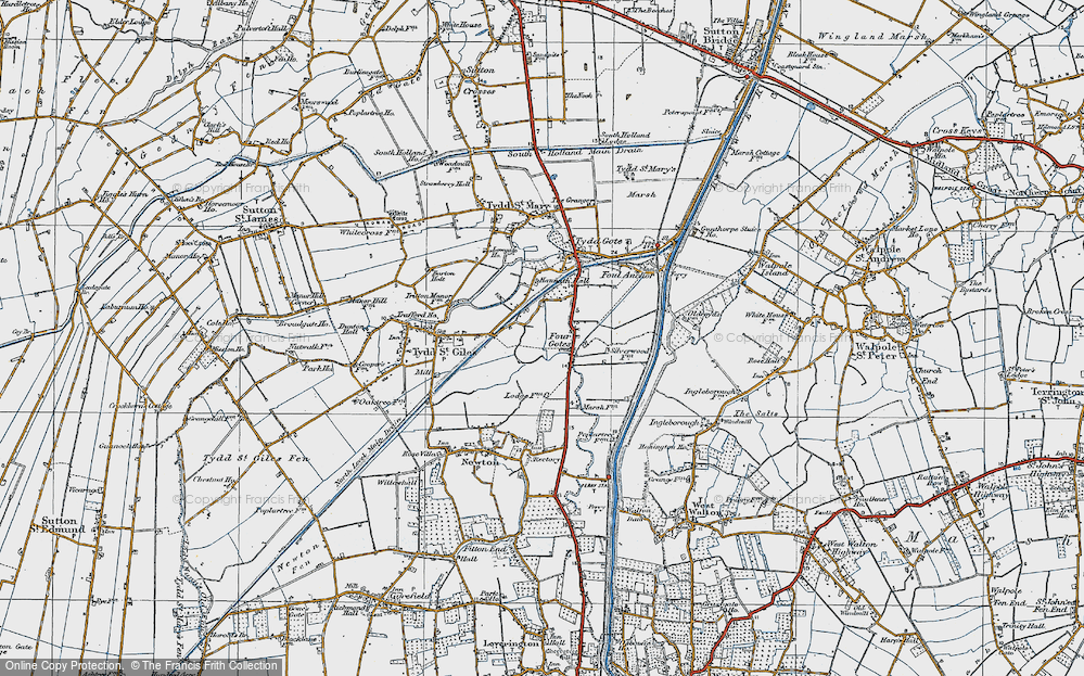 Old Map of Four Gotes, 1922 in 1922