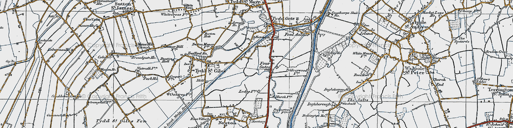 Old map of Four Gotes in 1922
