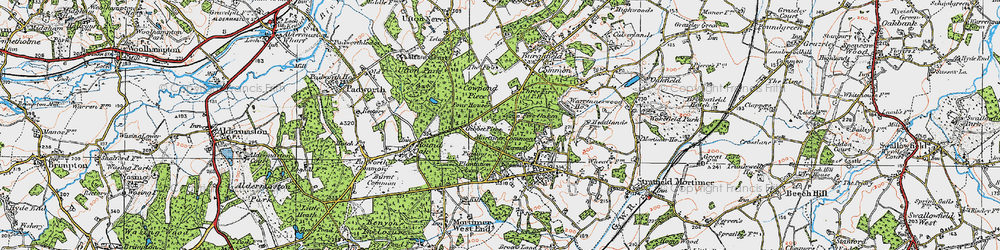 Old map of Four Houses Corner in 1919