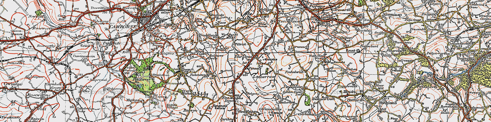 Old map of Four Lanes in 1919